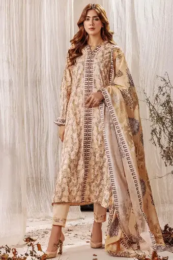 3 pcs Digital Printed Doria Lawn Suit