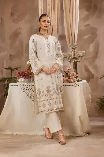 2 Pcs Embroidery Lawn Suit